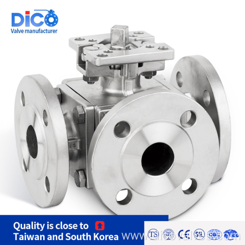 ANSI 150LB Three Way Flange Ball Valve